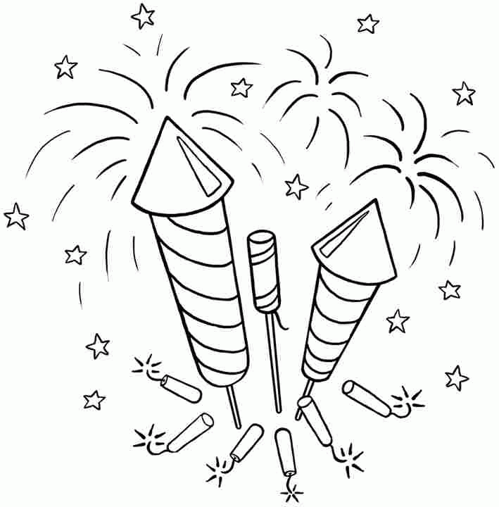 Free Printable New Year Fireworks Coloring Pages For Toddler #