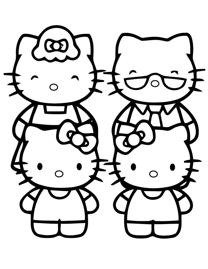 Hello Kitty And Friends Coloring Page | HM Coloring Pages