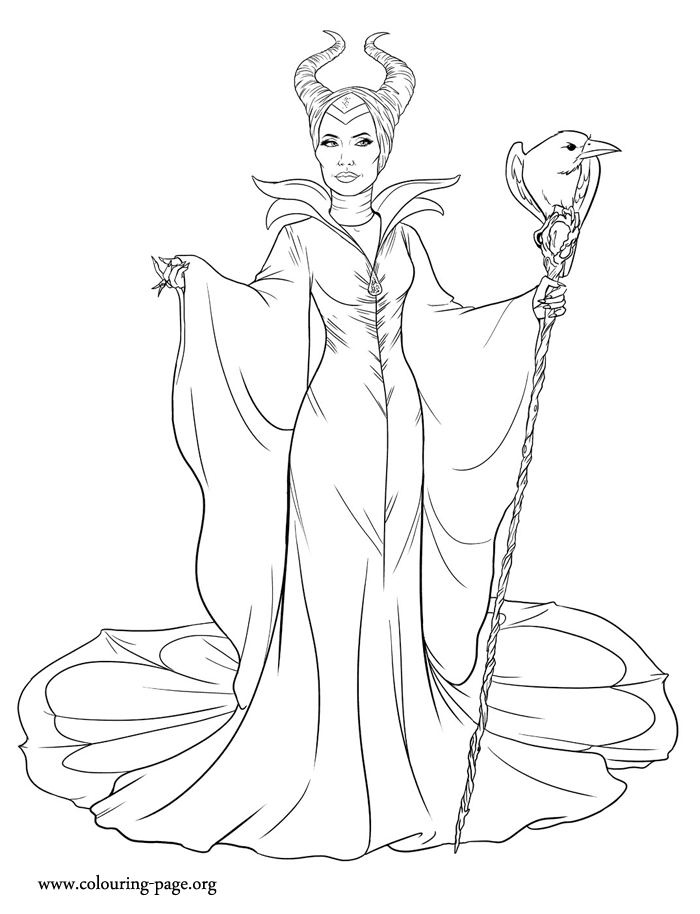 Maleficent - Maleficent, the evil fairy coloring page