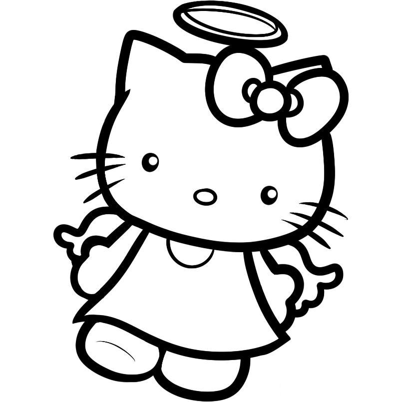 Download Kids Hello Kitty Coloring Pages Angel Or Print Kids Hello
