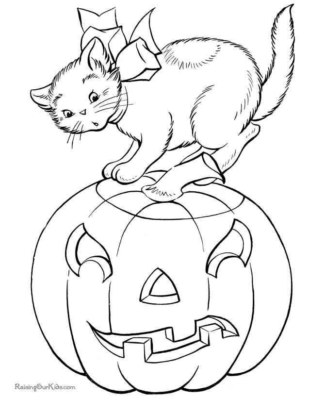 Halloween cat coloring picture - 002