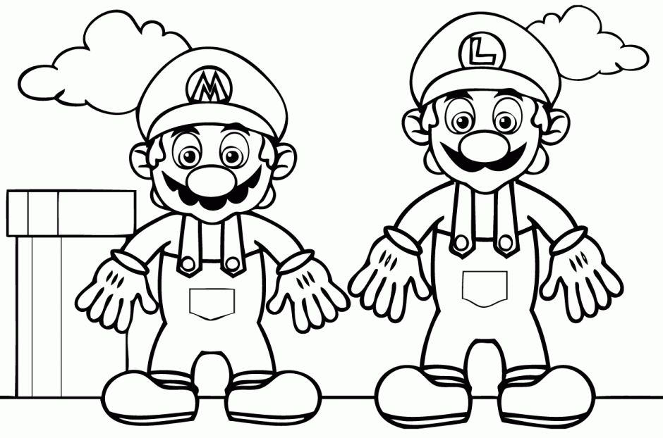 Super Mario Characters Coloring Pages Kids Summer Flowers 154543