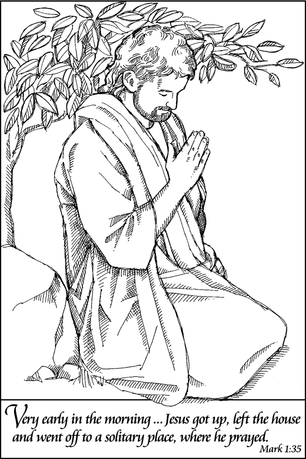 Jesus Praying - Coloring Page