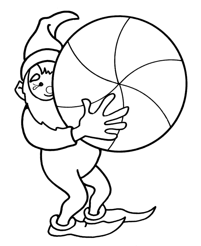 Learning Years: Christmas Coloring Pages - Santas Elf helping make