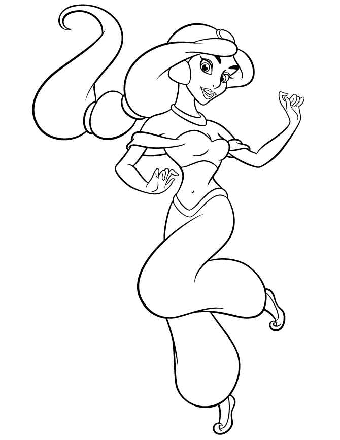 jasmine princess Colouring Pages
