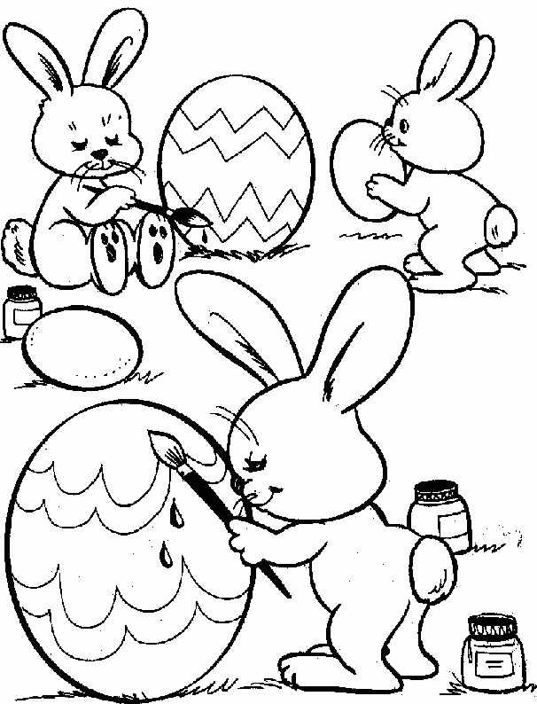 Easter Coloring Pages : Easter With Cute Animal Coloring Page For