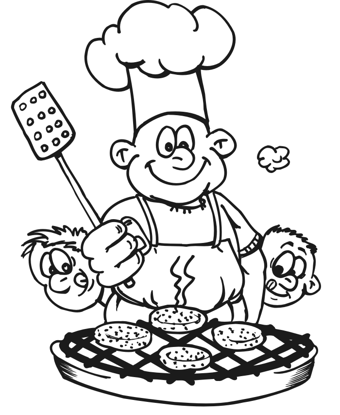 Summer Coloring page | Barbecue