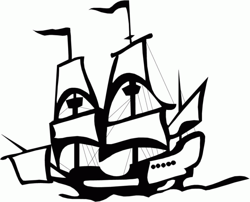 columbus ship in graphic - Free & Printable Coloring Pages For