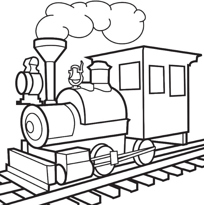 A Short Train Coloring Pages - Transportation Coloring Pages