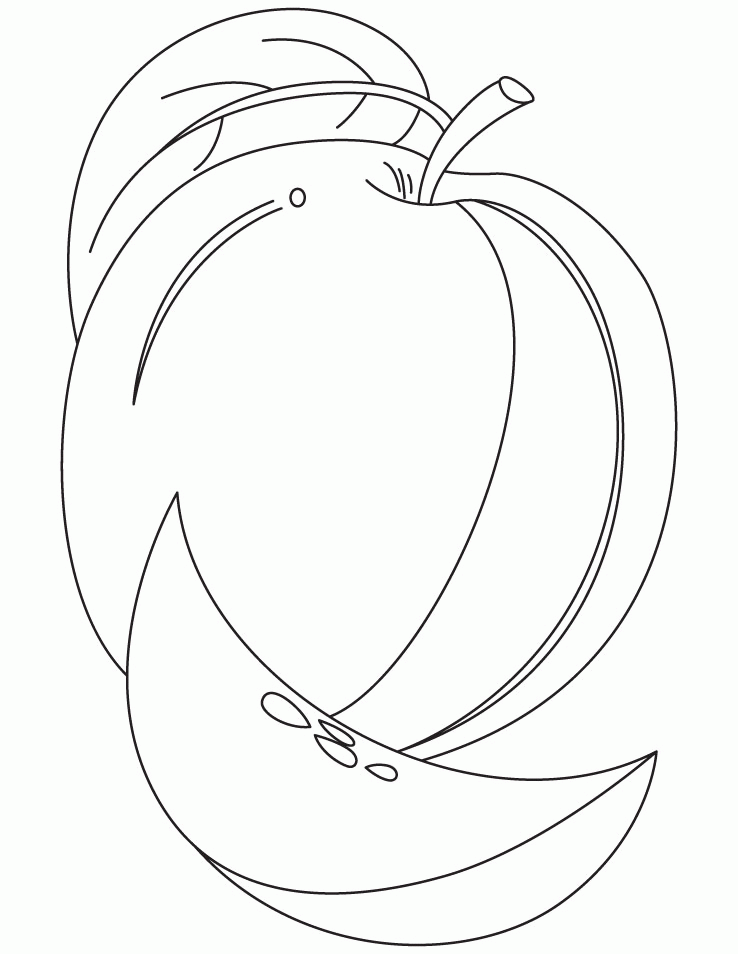 Apple with a leaf coloring pages | Download Free Apple with a leaf