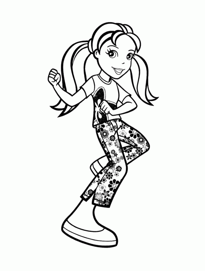 Polly Pocket Pretty Sitting And Smile Coloring Page For Kids