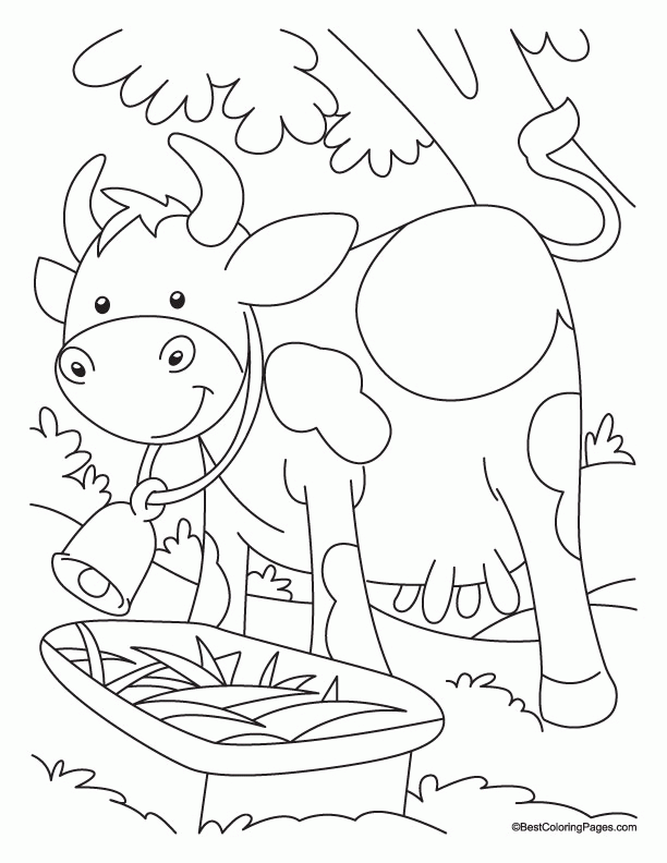 One cow outer, another in water coloring page | Download Free One