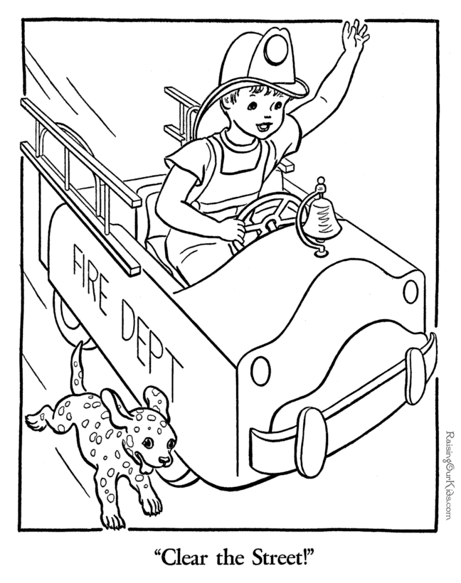 Firetruck picture to color