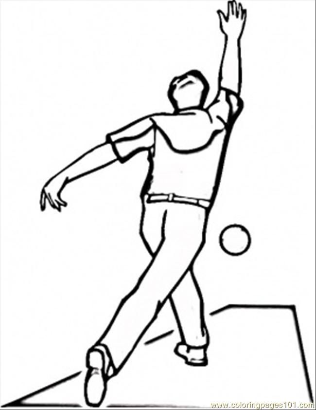 Coloring Pages Playing Bowling (Sports > Bowling) - free printable
