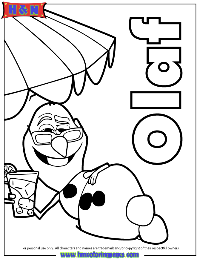 Olaf At The Beach Coloring Pages | Coloring Pages