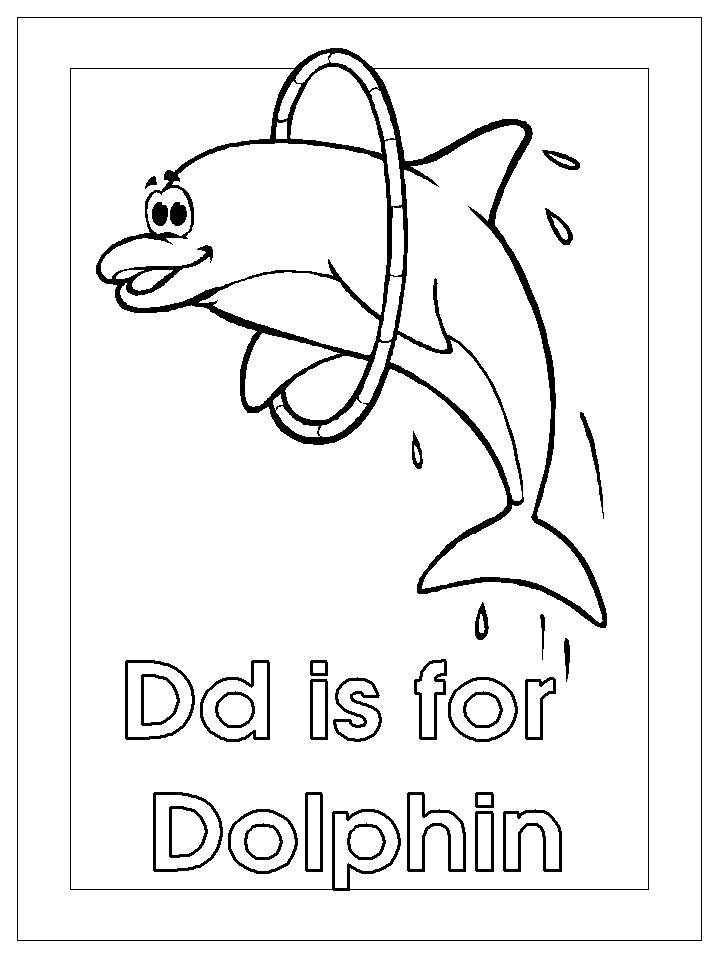 Coloring & Activity Pages: &quotDd is for Dolphin" Coloring Page