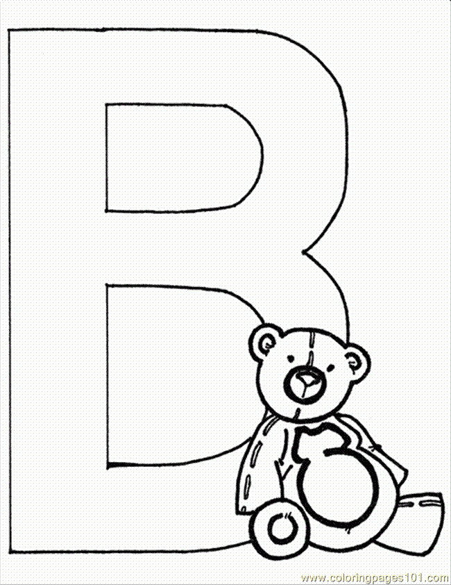 Coloring Pages Letterb Bear500 (Mammals > Bear) - free printable
