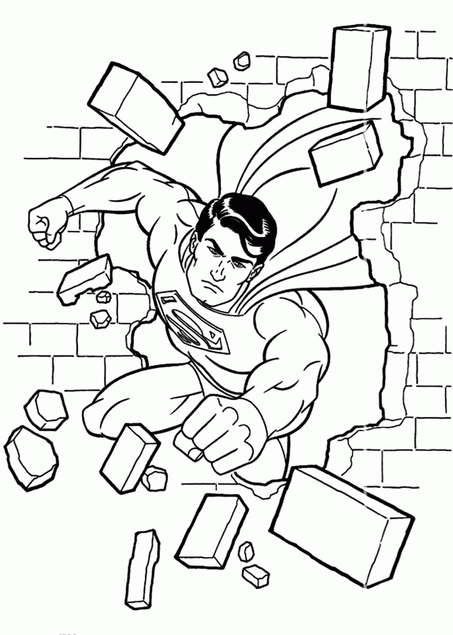 Superman Coloring Pages Break Printable Free Coloing 219487