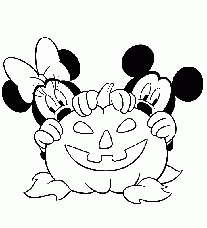 Minnie & Mickey Mouse - Free Disney Halloween Coloring Pages
