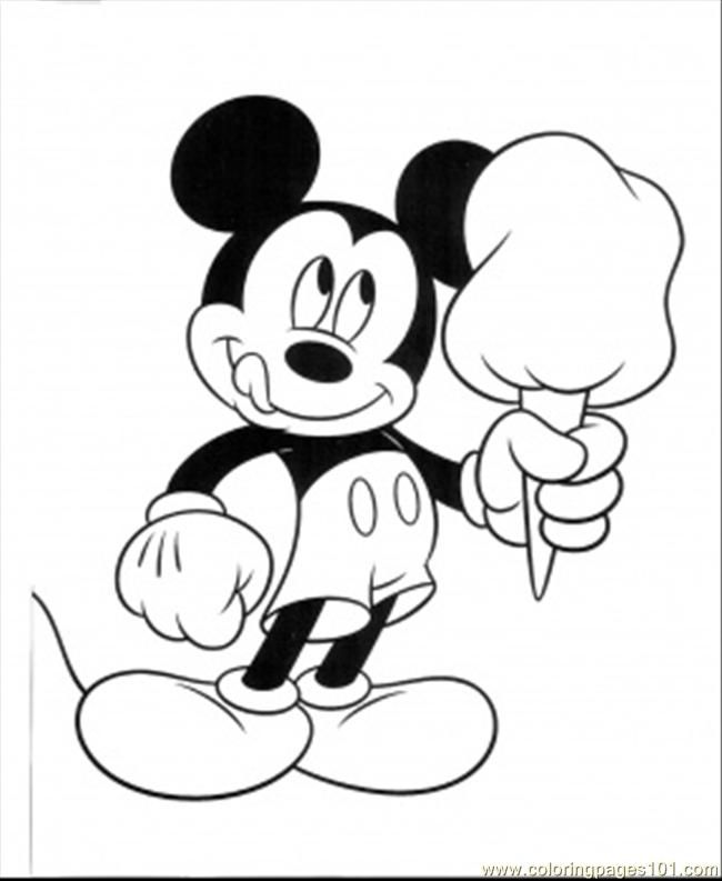Coloring Pages Ice Cream (Cartoons > Mickey Mouse) - free