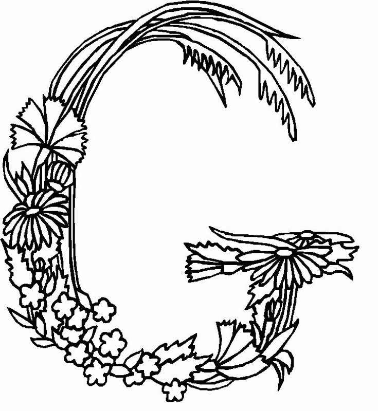 Alphabet Flower G Coloring Pages | Free Printable Coloring Pages