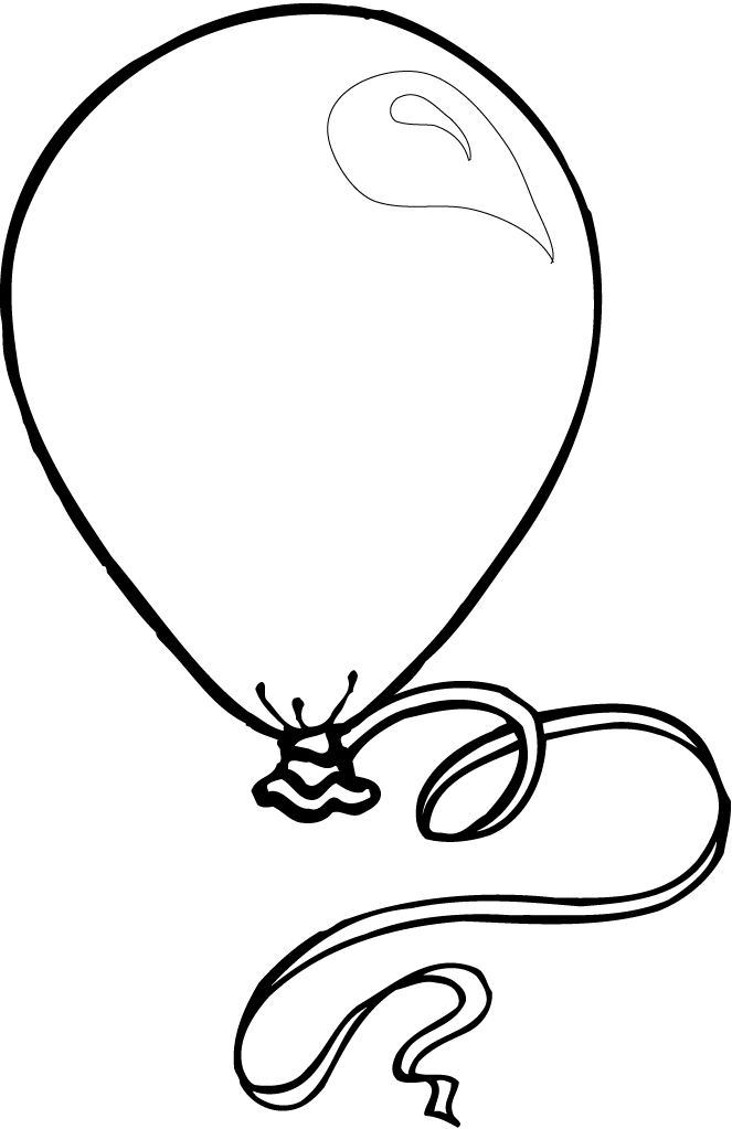 big birthday balloons coloring pages for kids - Coloring Point