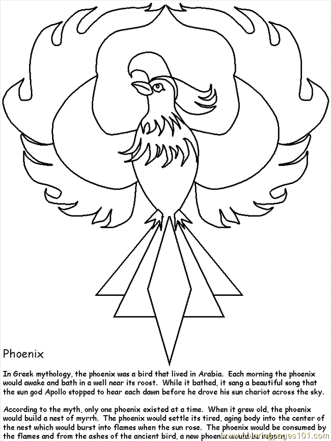 Coloring Pages Greece Phoenix Words (Countries > Greece) - free