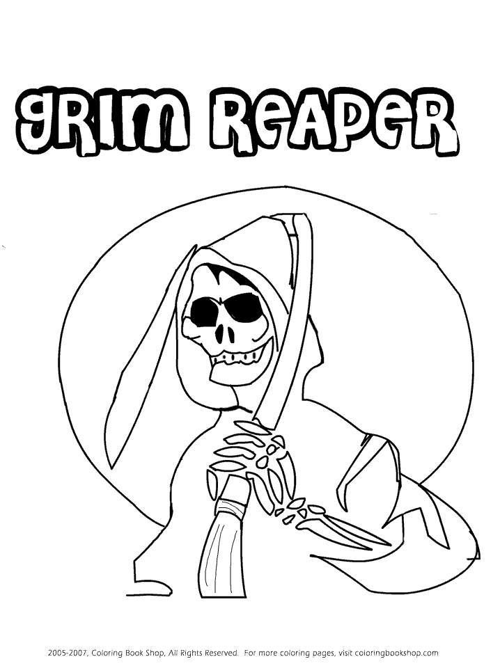 Halloween Coloring Pages Grim Reaper : Halloween Grim Reaper
