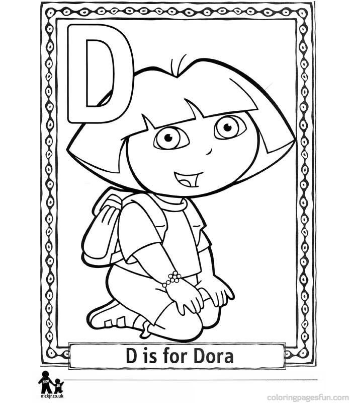 Dora the Explorer Alphabet | Free Printable Coloring Pages