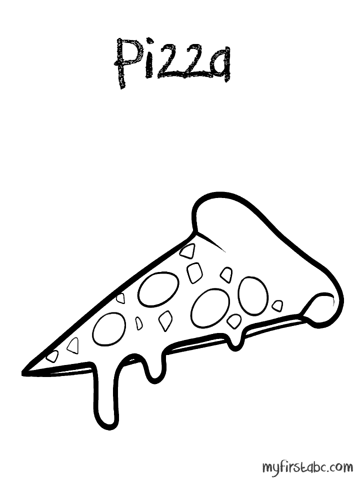 Pizza Coloring Page - My First ABC