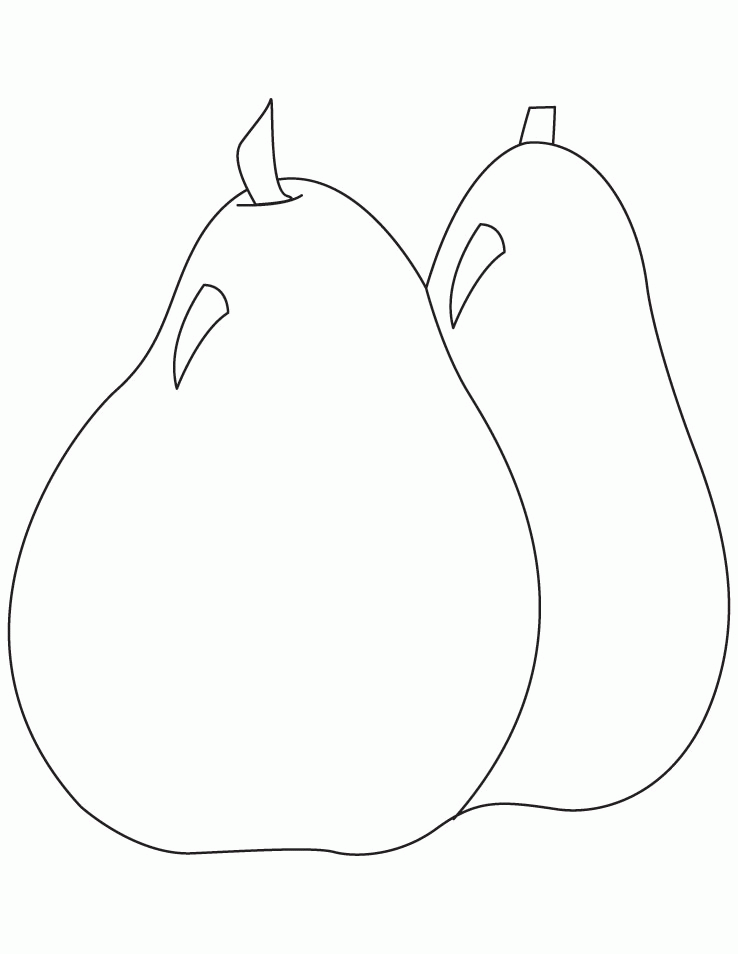 Two pears coloring pages | Download Free Two pears coloring pages