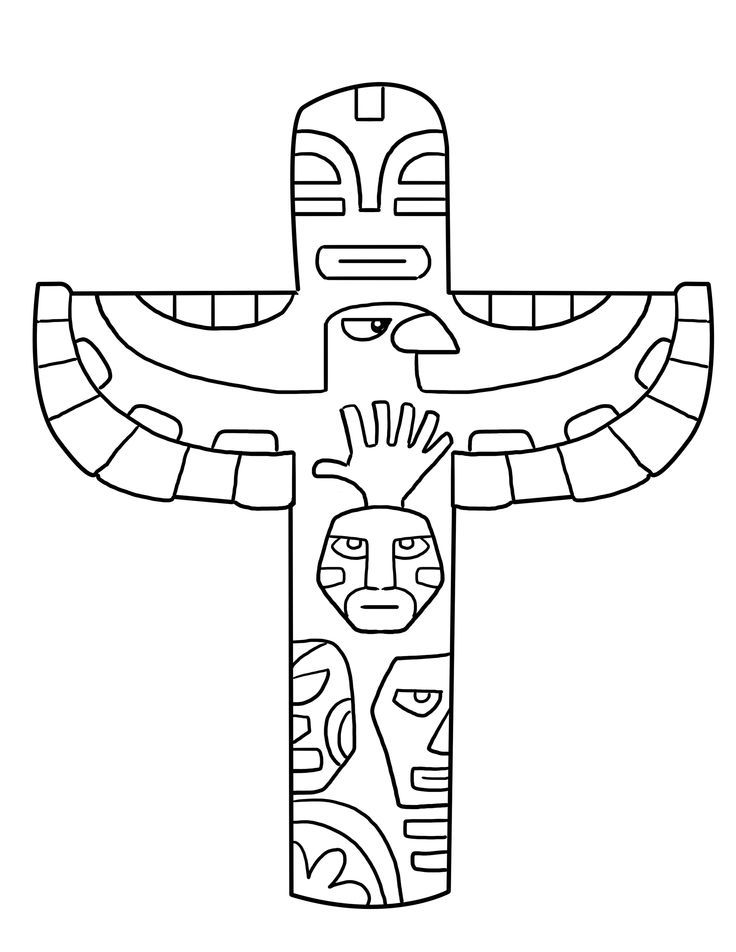 Totem Pole Coloring Page | fall kids
