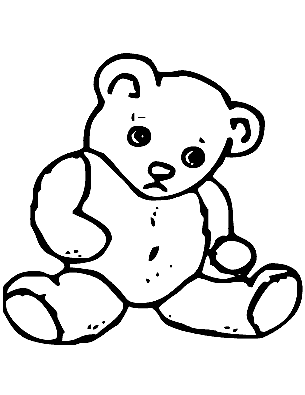 teddy bear with love Colouring Pages