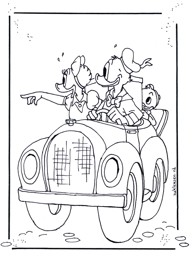 Donald Hugged by Daisy Coloring Pages | Kids Coloring Page