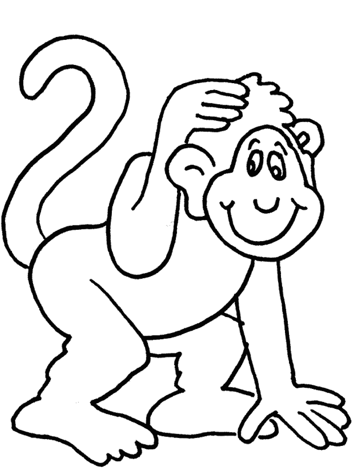 Monkey Coloring Pages To Print | Animal Coloring Pages | Kids