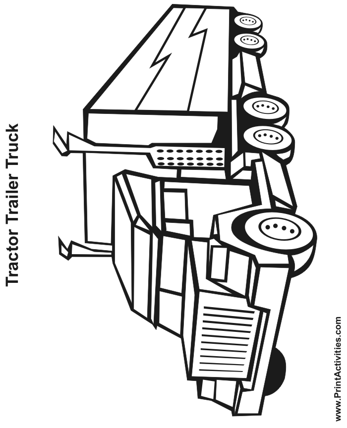 Tractor Trailer Coloring Page Trucks Tractors And Diggers Pinter