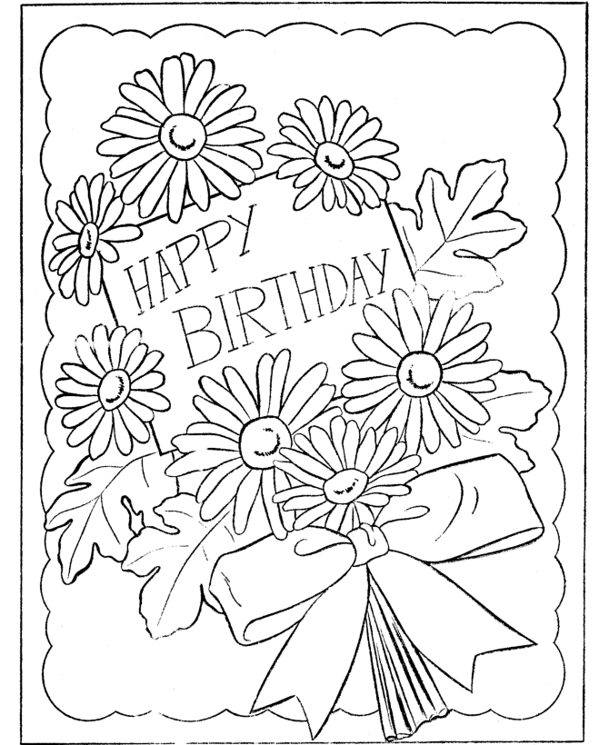 Birthday Cards Coloring Pages - Free Printable Coloring Pages