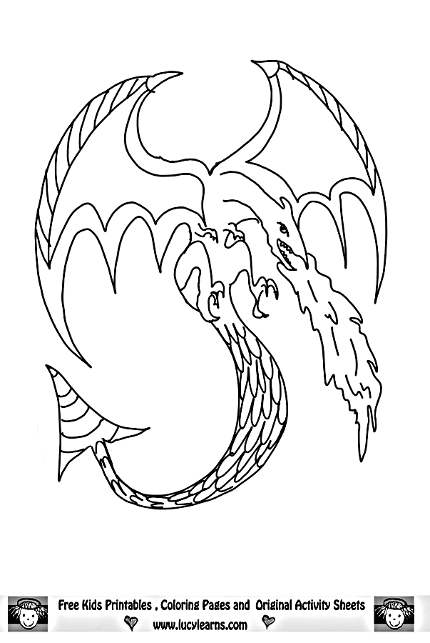 page dragon coloring pages