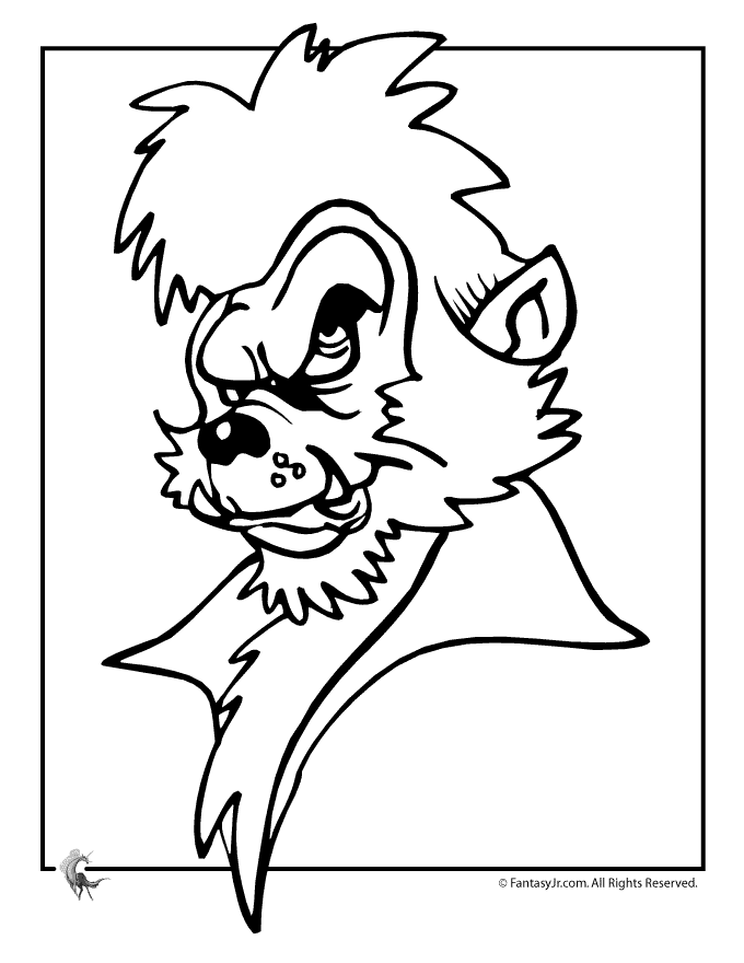 Werewolf Head Coloring Page | Holiday - Halloween