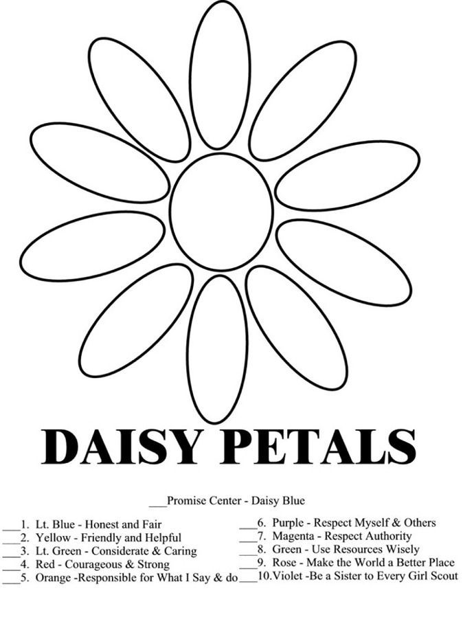 Daisy Petals tracking sheet | Girl Scout Stuff