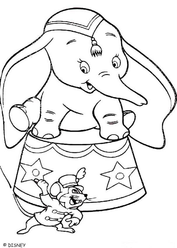 Dumbo Playing With The Mouse Coloring Pages - Disney Coloring