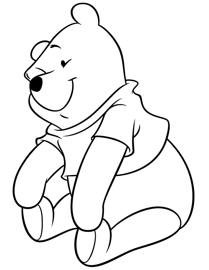 Winnie The Pooh Bear Relaxing Coloring Page | HM Coloring Pages