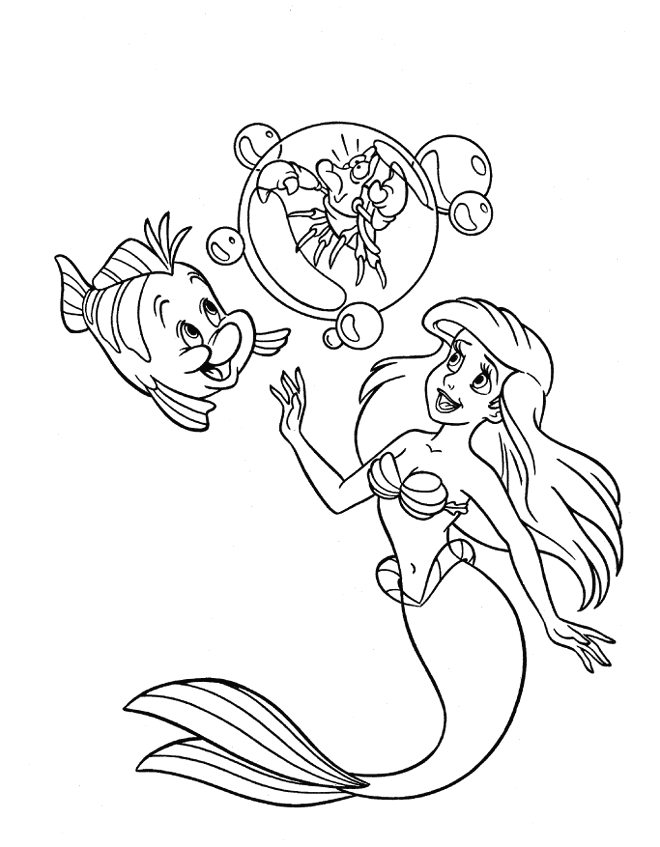 little mermaid disney Colouring Pages