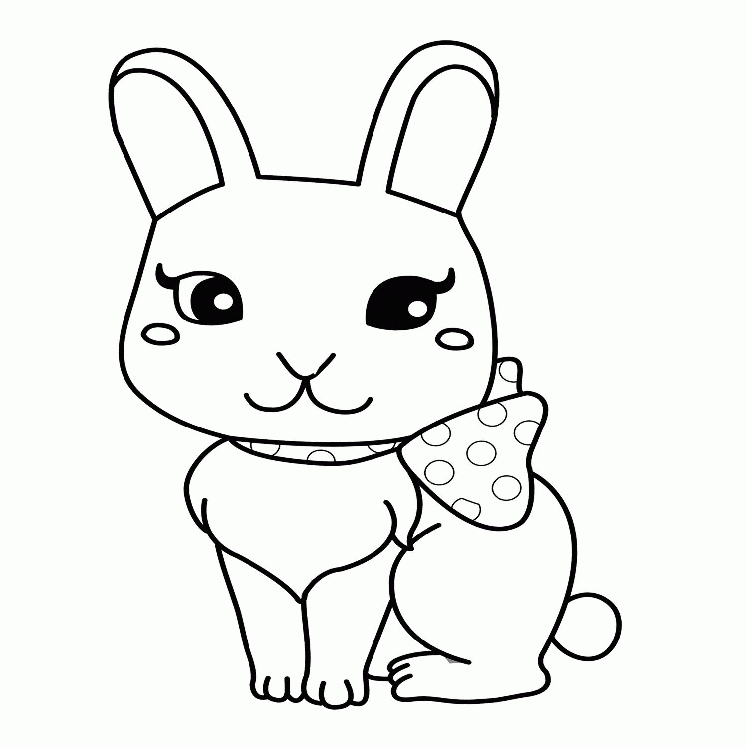 Cute Rabbit Girl Coloring Page
