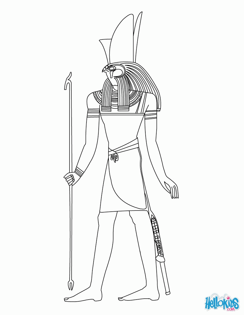 GODS AND GODDESSES of Ancient Egypt coloring pages - HAPY egyptian god