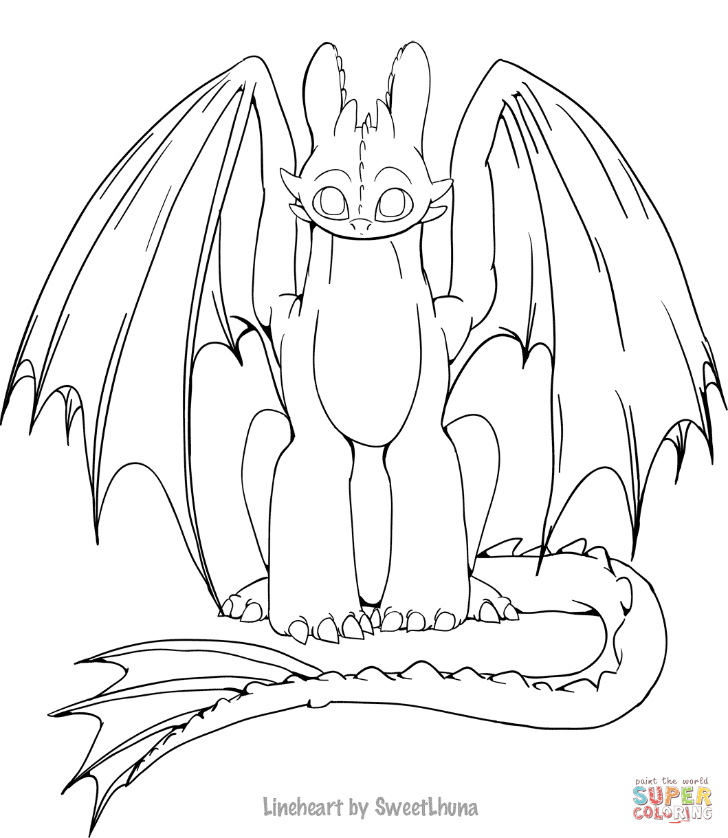 Toothless coloring page | Free Printable Coloring Pages
