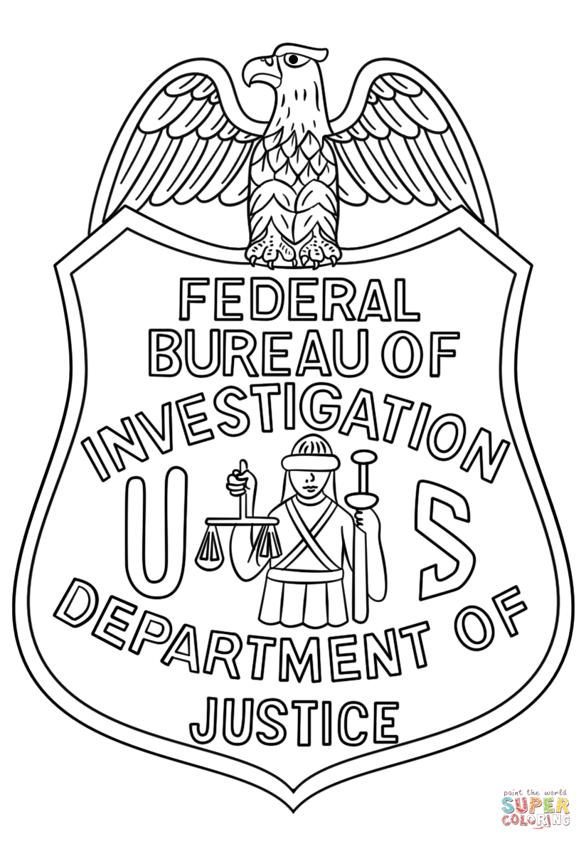FBI Badge coloring page | Free Printable Coloring Pages