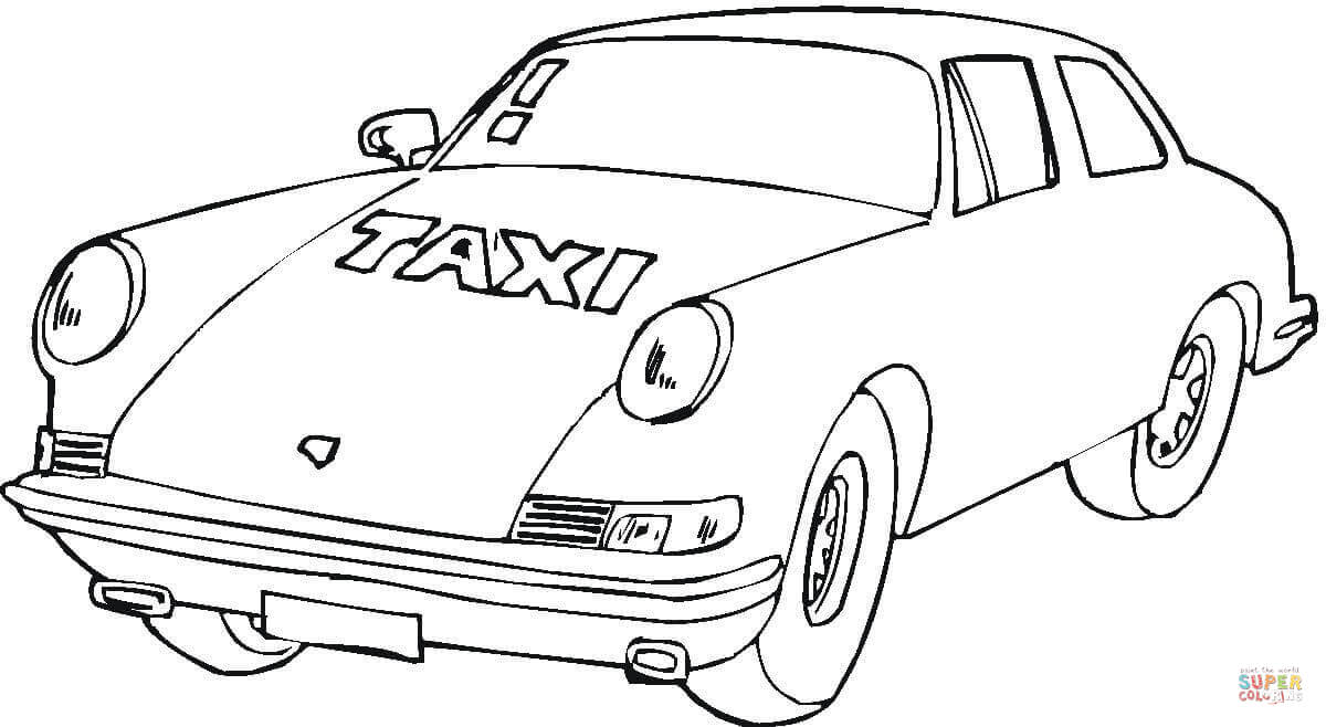 Taxi coloring page | Free Printable Coloring Pages