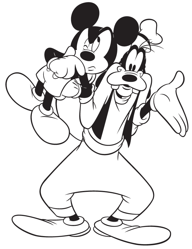 Mickey Mouse Posing For Pictures Coloring Page | Free Printable