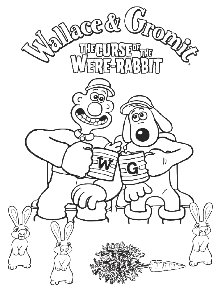 wallace and gromit coloring pages